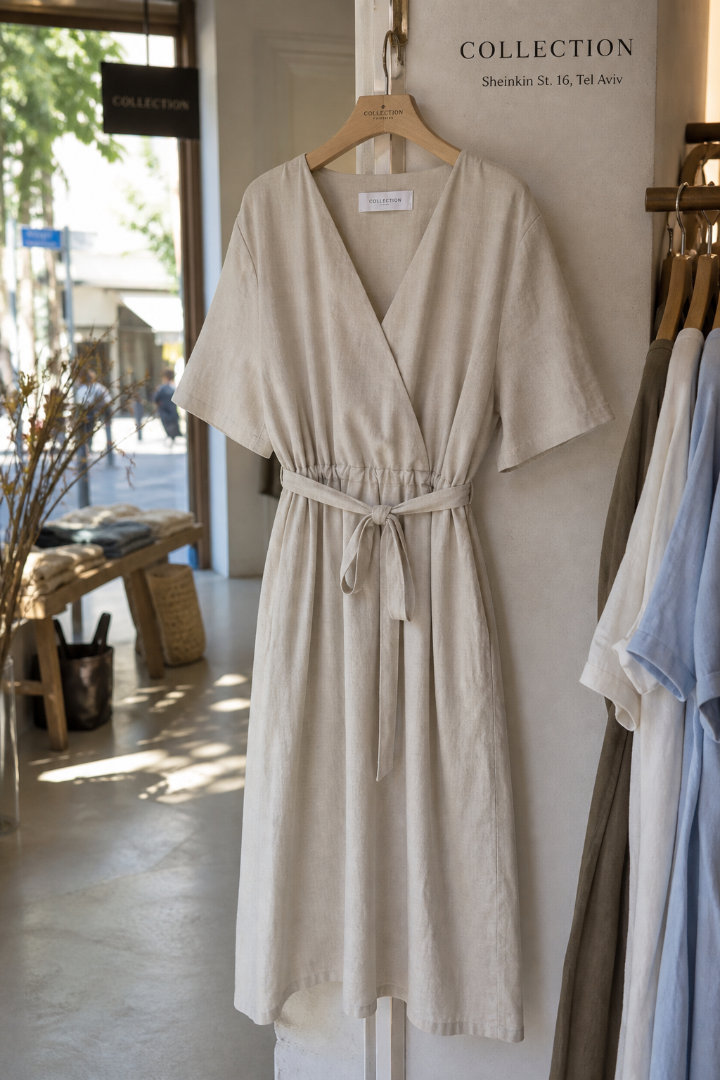 Ivory linen summer dress