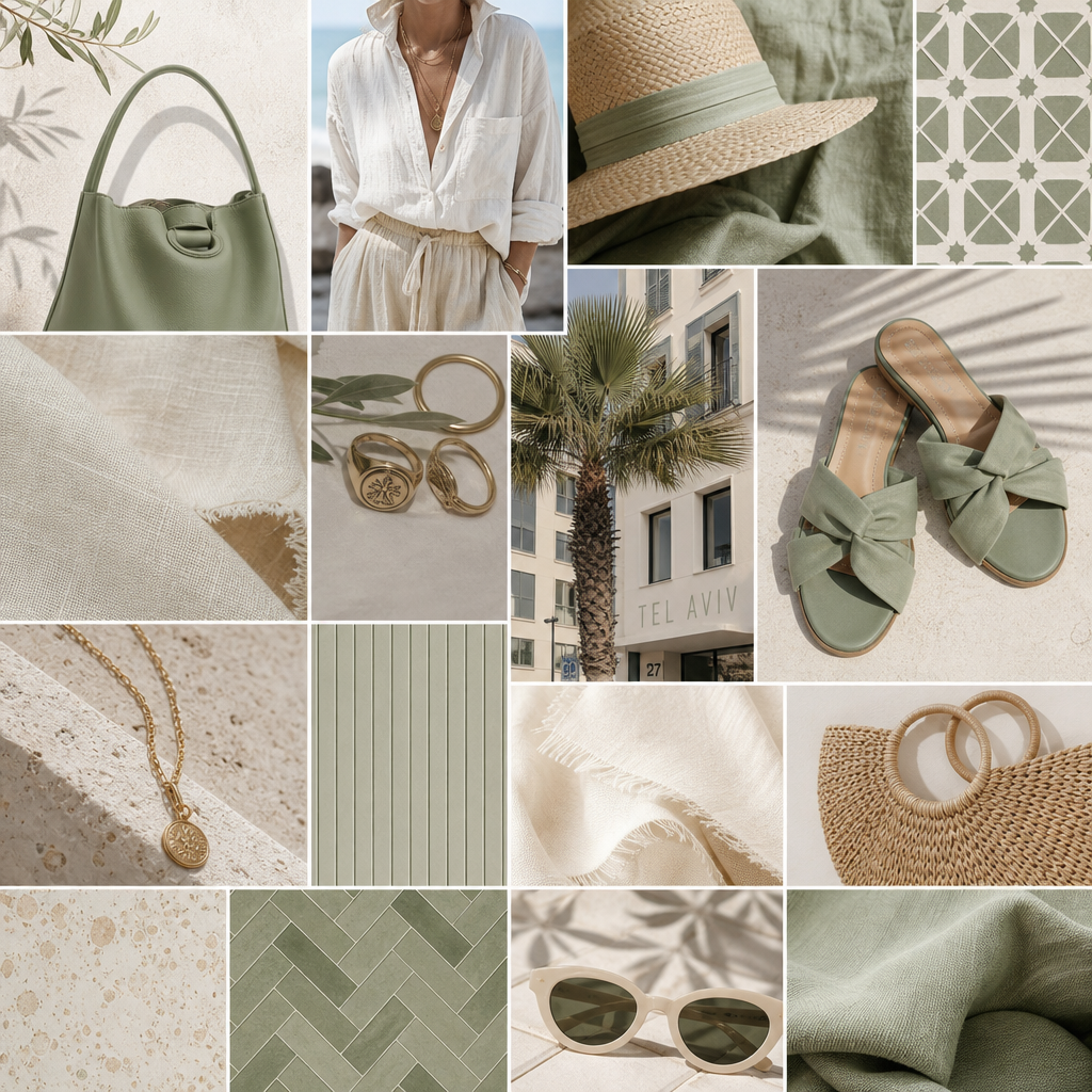 Summer accessories and linen textures